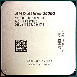  APU sAM4 AMD Athlon 3000G Tray (YD3000C6M2OFH) (3.50GHz, Picasso, 2C/4T, GPU: Radeon Vega 3 (192 Shader cores, 1000MHz), L2: 1MB, L3: 4MB, 12nm, 35W, DDR4-2666) 
