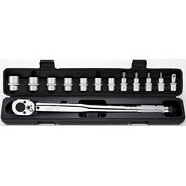  Ключ динамометрический BERGER BG2370 с набором головок 13 предметов 1/2" 28-210 Нм, щелчкового/предельного типа (Правая-Левая резьба) 