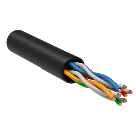  Кабель информационный ITK LC3-C5E04-139 U/UTP кат.5E 4х2х24AWG solid LDPE черный (305м) 