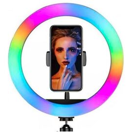  Кольцевая лампа цветная MJ33 RGB LED с пультом на проводе, 32см, в коробке (White) 