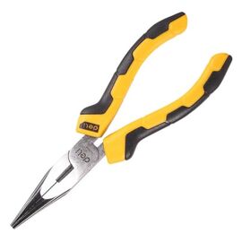  Удлиненные плоскогубцы Deli DL2106 6"; Размер: 6 дюймов, высококачественная углеродистая сталь, двухкомпонентная ручка, черная отделка и полировка 