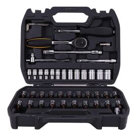  Набор торцевых ключей Deli DL1046 46шт 1/4"; муфты из стали 50БВ30 Cr-V, высококачественная пластиковая коробка 