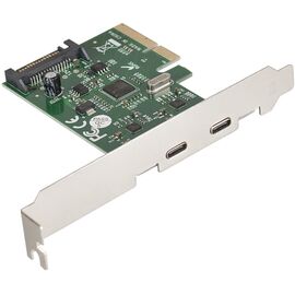  Контроллер ExeGate EXE-313 EX283715RUS (PCI-E x4 v3.0, 2*USB3.1 Gen2 Type-C ext., скорость до 10 Гбит/с, разъем доп.питания, ASMedia Chipset ASM1142) 