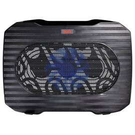  Подставка для ноутбука до 15,6" Buro BU-LCP156-B114 Black, вентилятор: 140 мм, поток: 74.35 CFM, уровень шума: 20 dB(A), сквозной USB-разъём, LED подсветка, регулировка наклона, материал: металл, пластик 